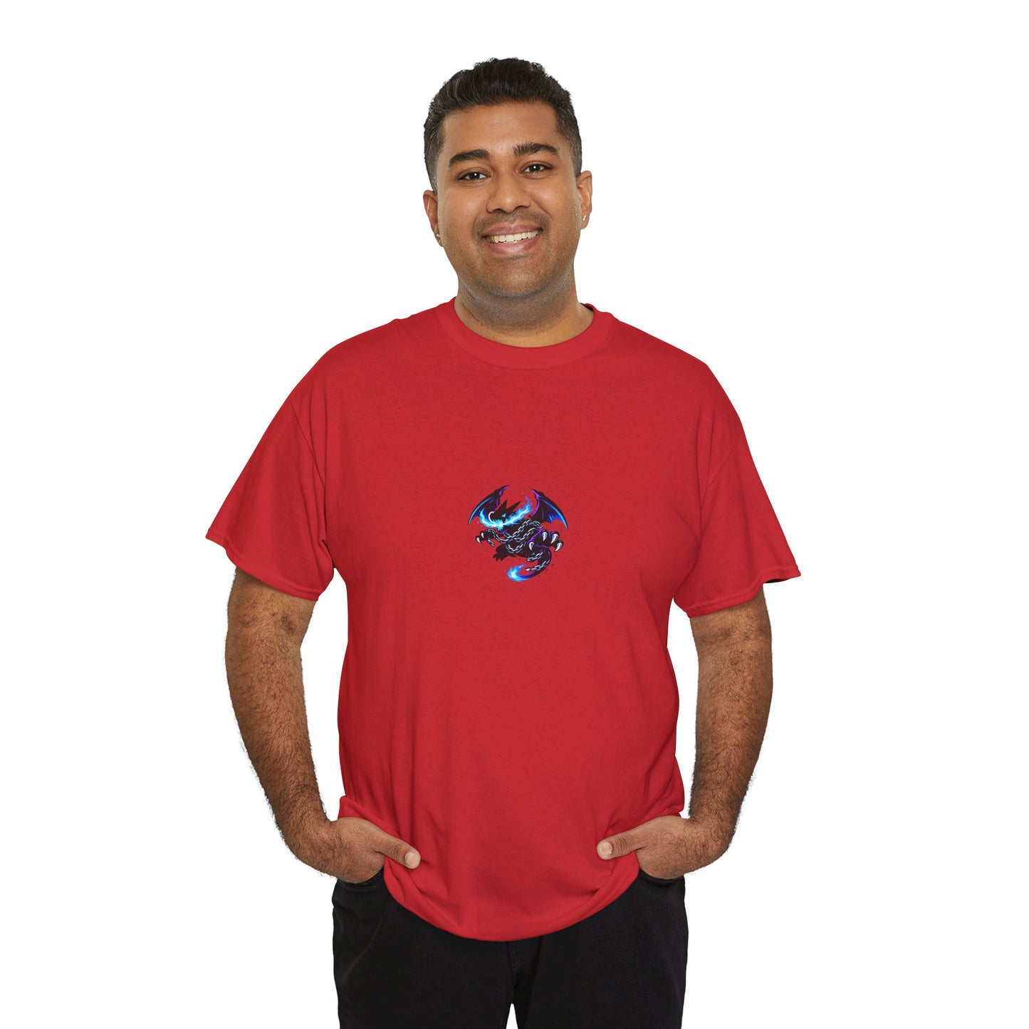 Dragon Graphic Tee — Blue Flame Kaiju Back Print T-Shirt
