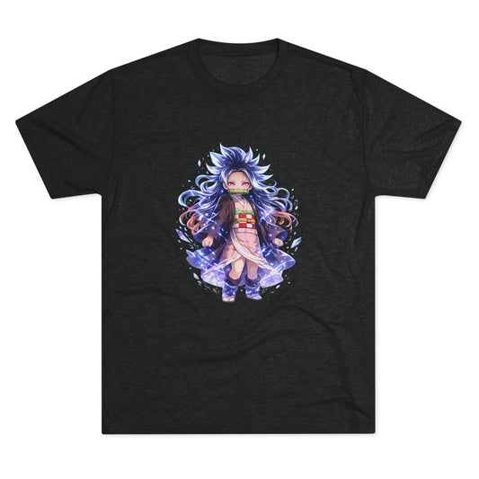 Anime Demon Girl T-Shirt — Cute Chibi Nezuko-Inspired Design