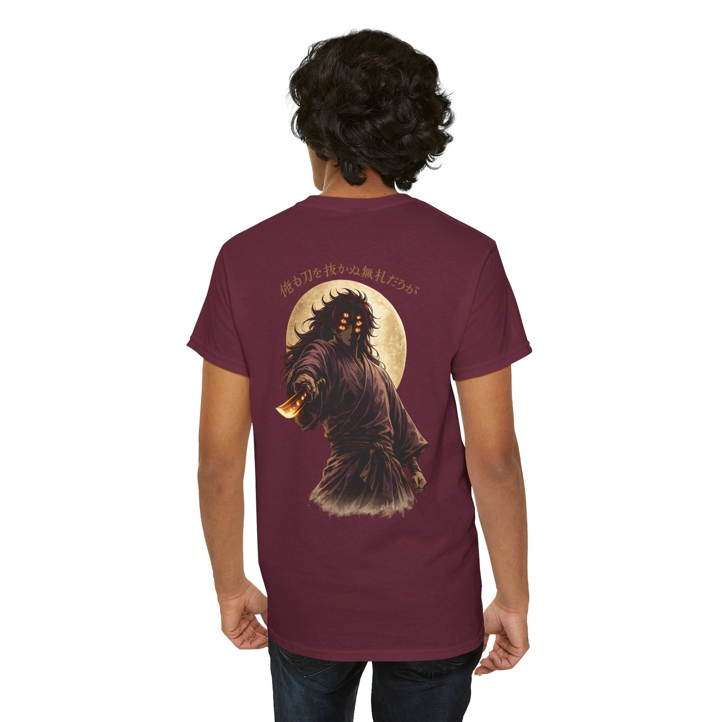 Samurai Moonback T‑Shirt — Japanese Warrior Graphic Tee