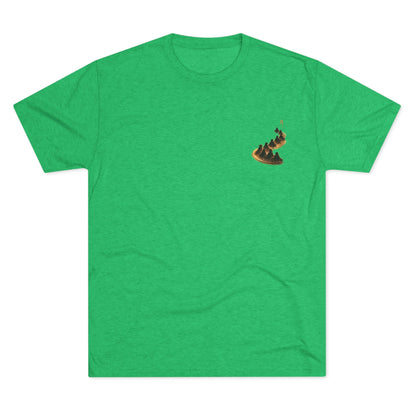 Ember Trail T‑Shirt — Fiery Mountain Silhouette Back Print
