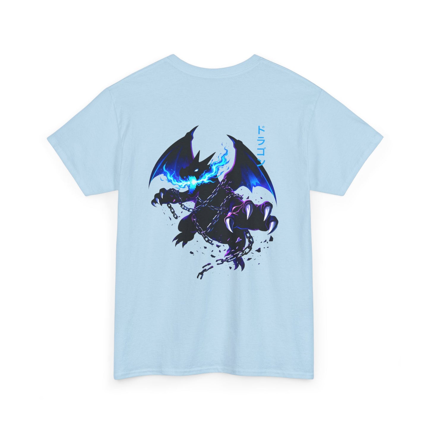 Dragon Graphic Tee — Blue Flame Kaiju Back Print T-Shirt