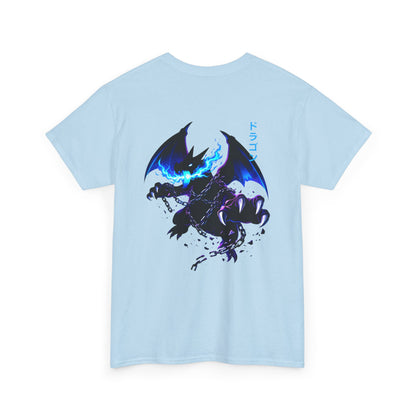 Dragon Graphic Tee — Blue Flame Kaiju Back Print T-Shirt