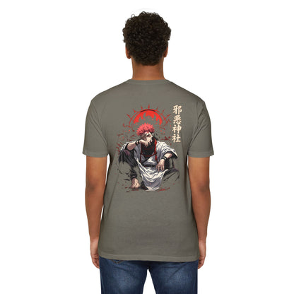 Anime Graphic T-Shirt — Red-Haired Warrior Back Print