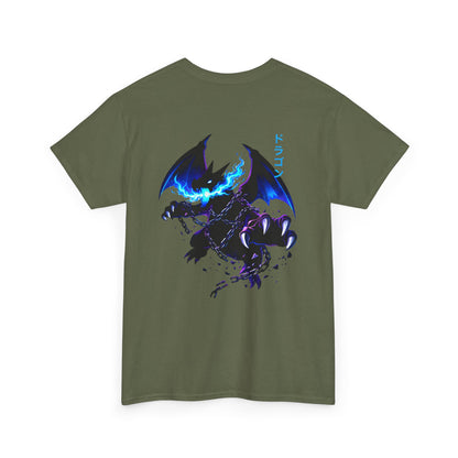 Dragon Graphic Tee — Blue Flame Kaiju Back Print T-Shirt