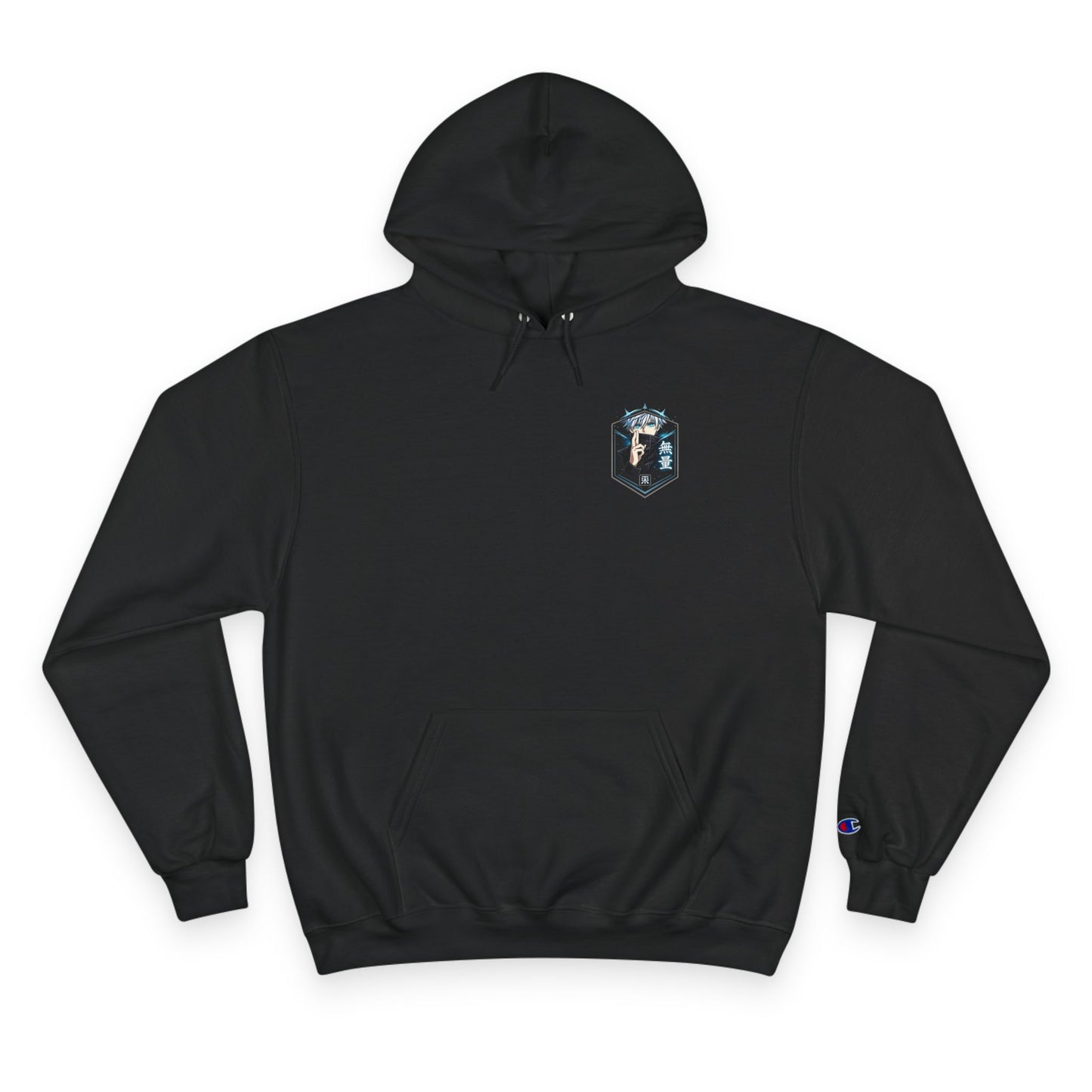 Anime Character Hoodie — Minimal White Champion-Style Sweatshirt