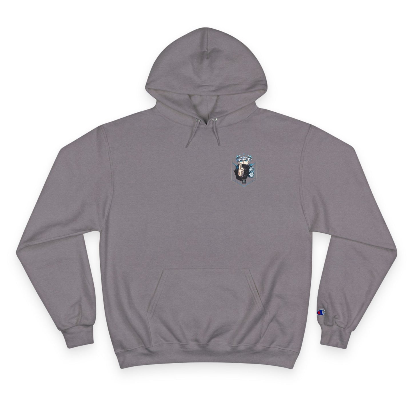 Anime Character Hoodie — Minimal White Champion-Style Sweatshirt