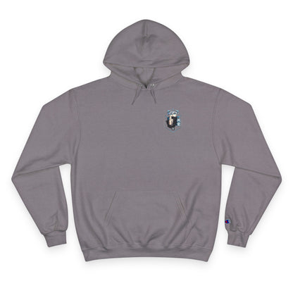 Anime Character Hoodie — Minimal White Champion-Style Sweatshirt