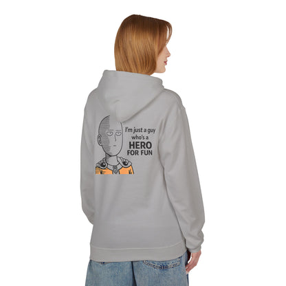 Hero Emblem Hoodie — Chibi Hero Mid-Punch Minimalist Anime Design