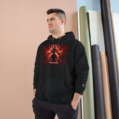 Domain Graphic Hoodie — Red Nebula Silhouette Champion Hoodie