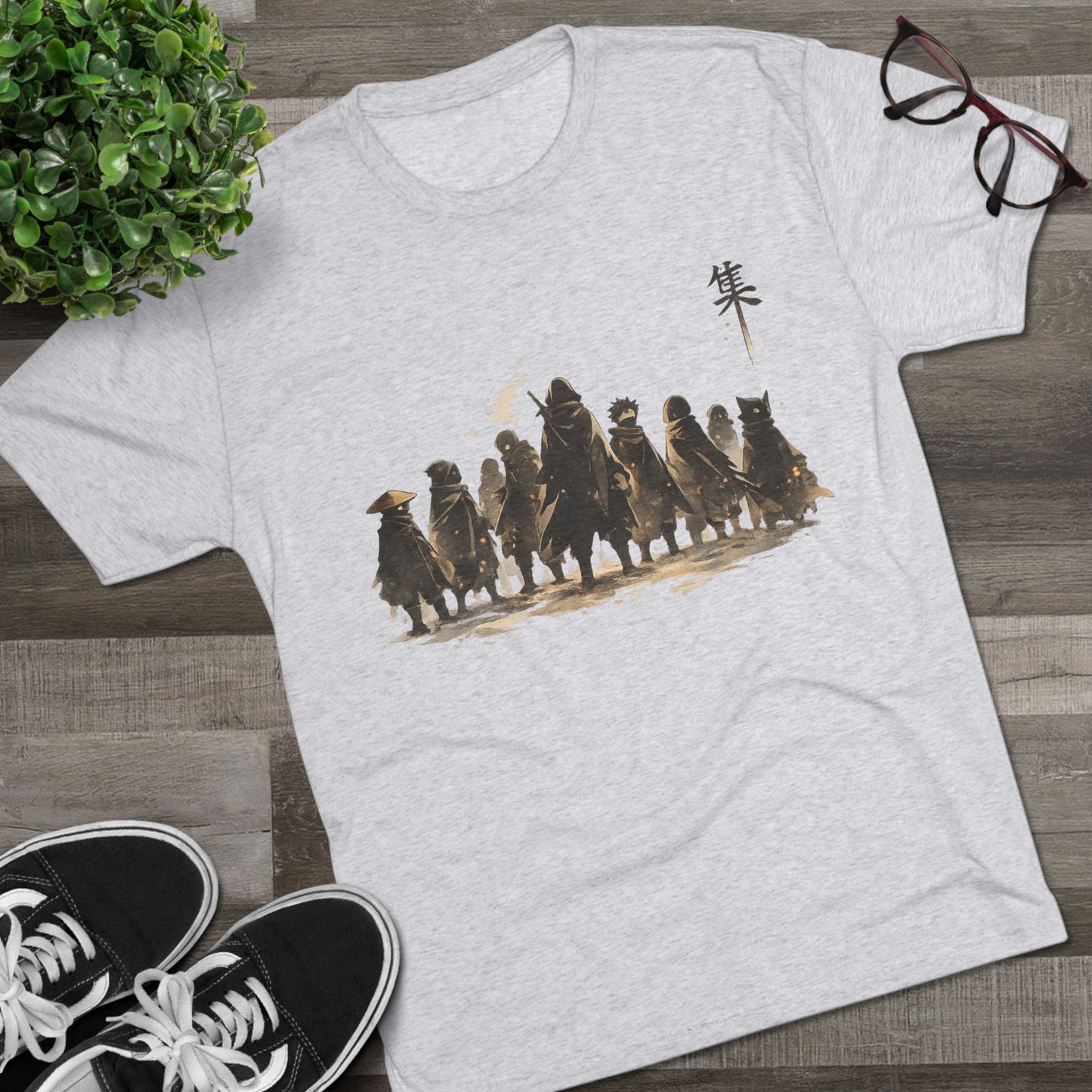 Samurai Squad Graphic Tee — Japanese Warrior Silhouette T-Shirt