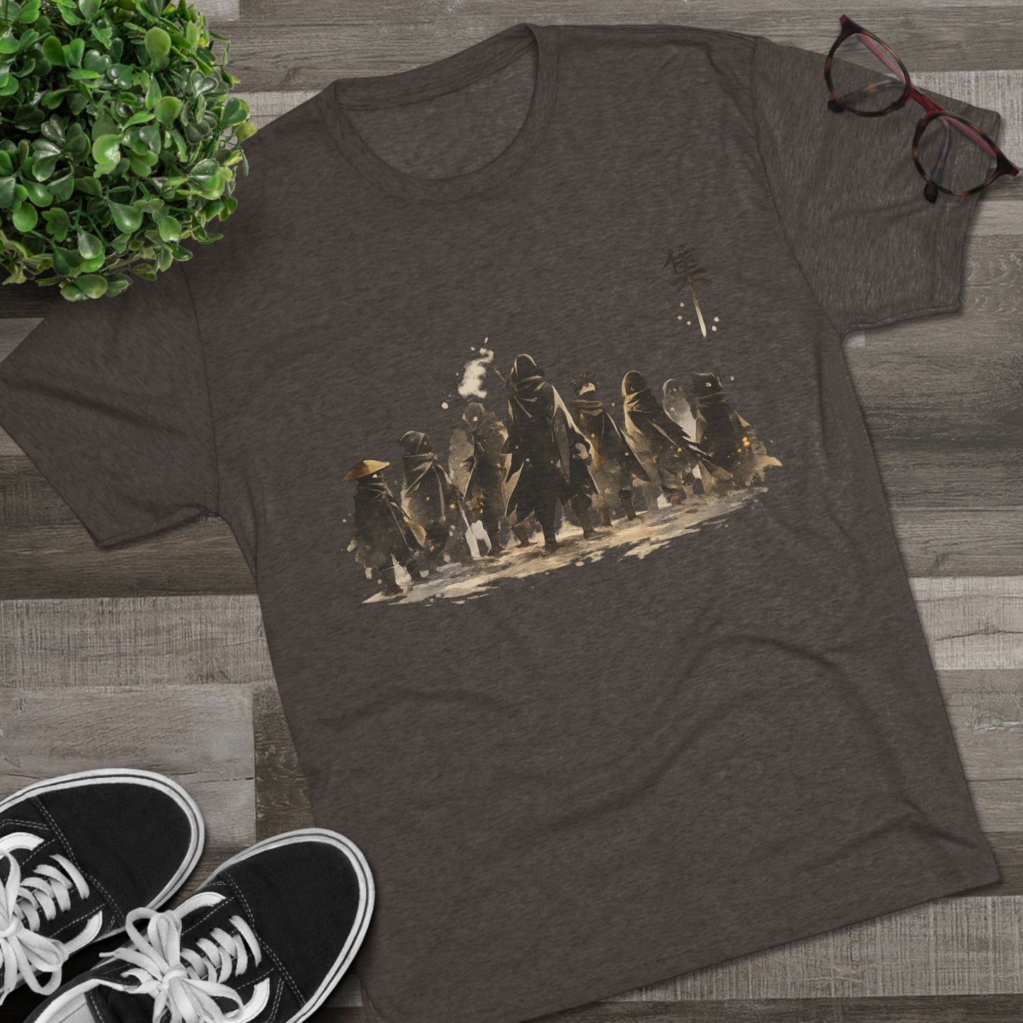 Samurai Squad Graphic Tee — Japanese Warrior Silhouette T-Shirt