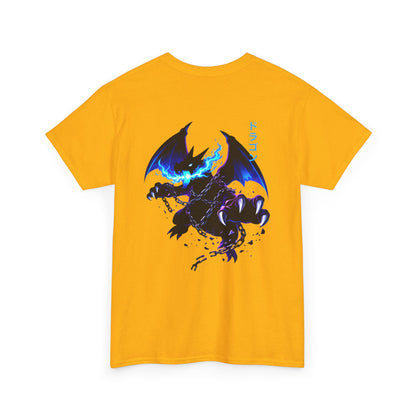 Dragon Graphic Tee — Blue Flame Kaiju Back Print T-Shirt