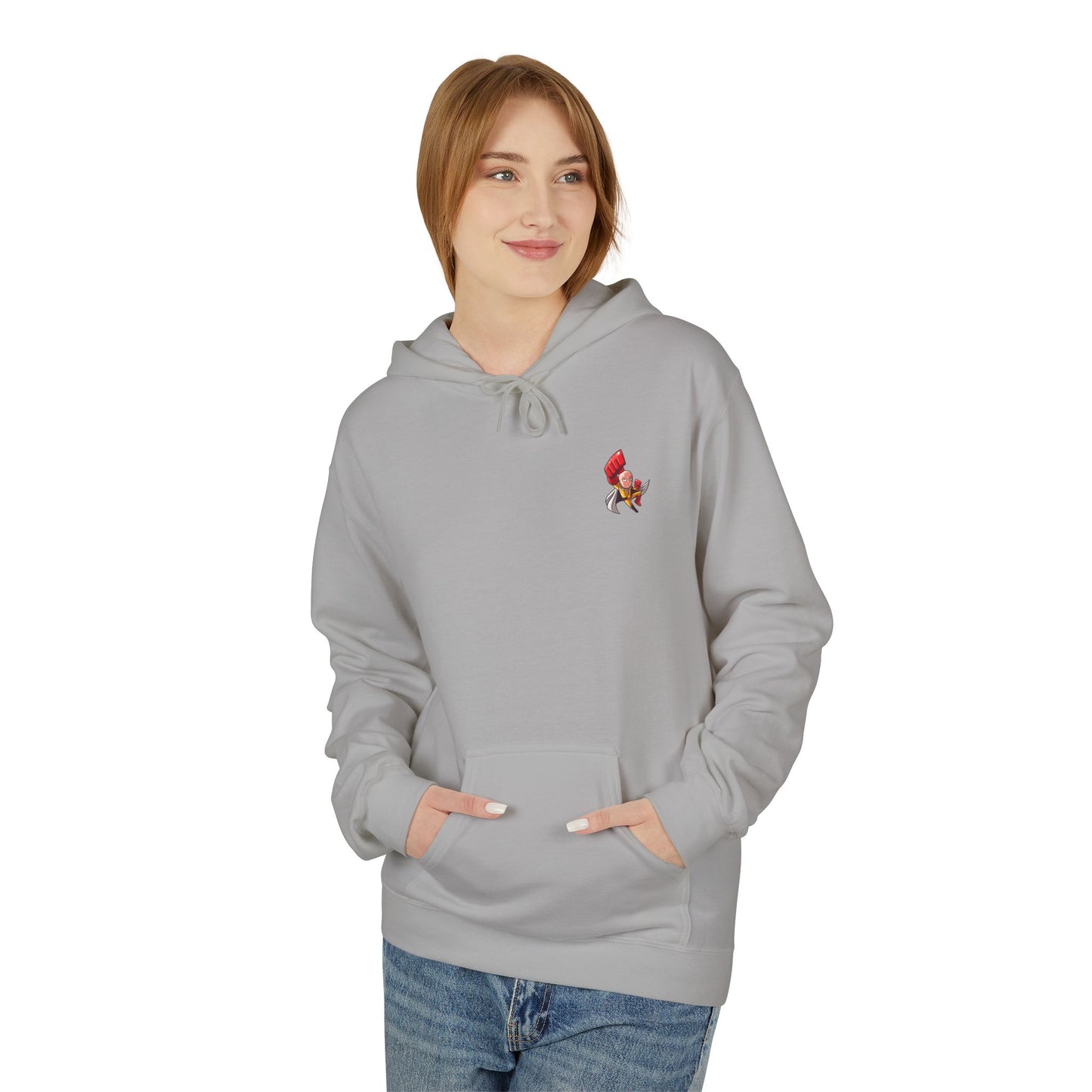 Hero Emblem Hoodie — Chibi Hero Mid-Punch Minimalist Anime Design