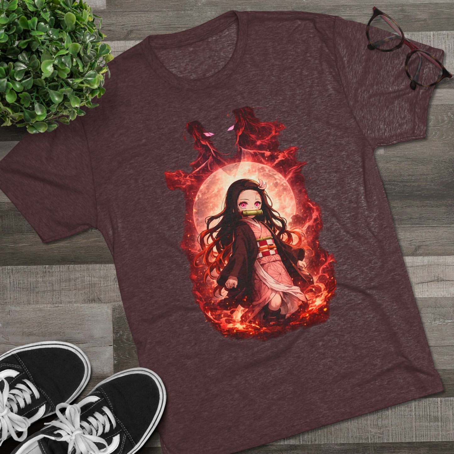 Nezuko Anime Demon Slayer Tee — Fiery Chibi Girl Graphic Shirt