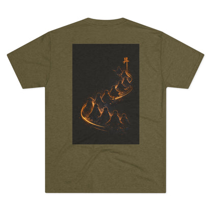 Ember Trail T‑Shirt — Fiery Mountain Silhouette Back Print