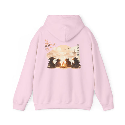 Hoodie | Samurai Campfire Illustration Japanese Kanji Backprint