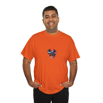 Dragon Graphic Tee — Blue Flame Kaiju Back Print T-Shirt