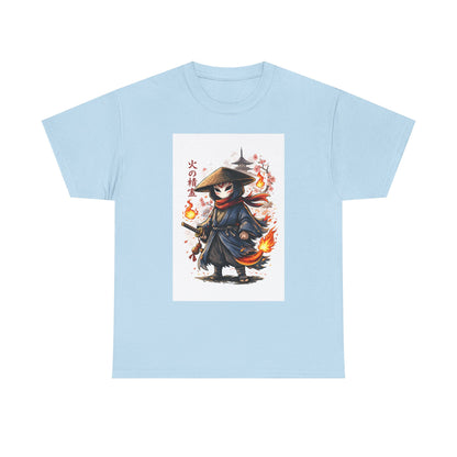 Fire Spirit Samurai T-Shirt — Cute Chibi Oni Warrior Tee