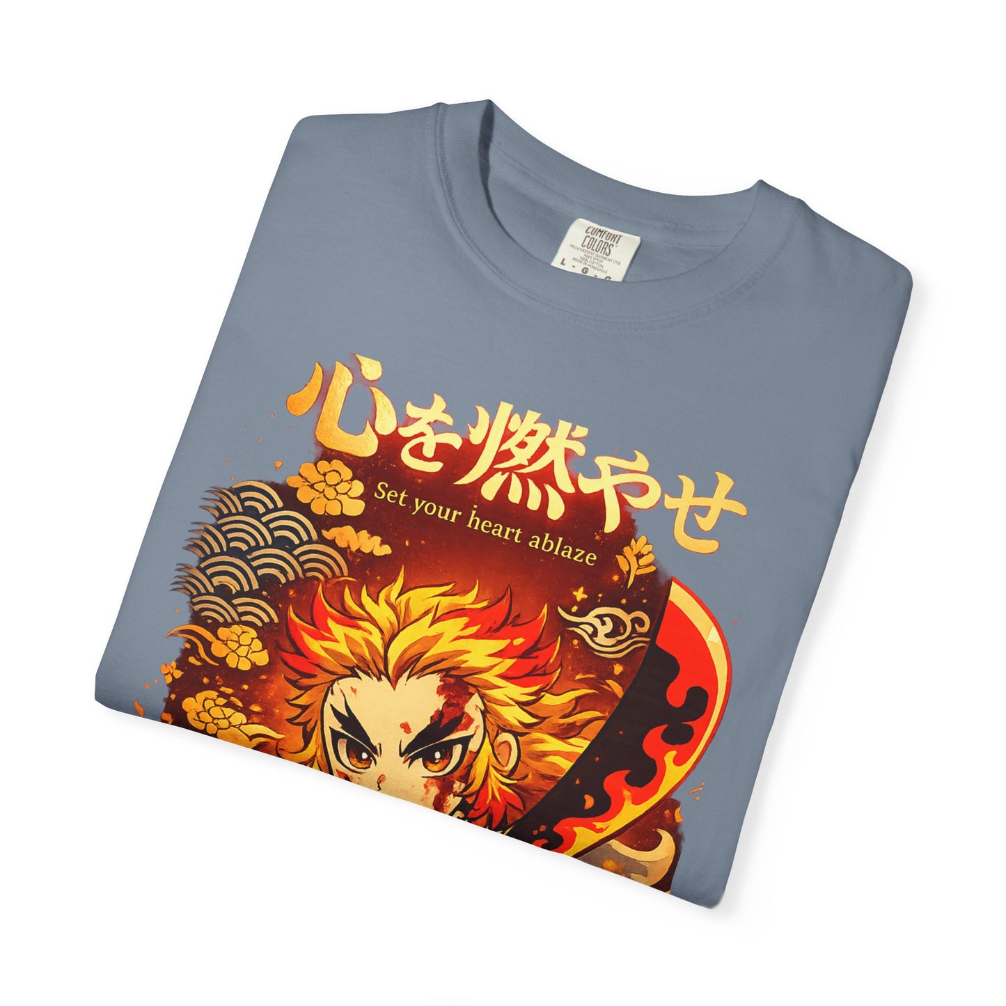 Anime Flame Warrior T-Shirt — 'Set Your Heart Ablaze' Graphic Tee