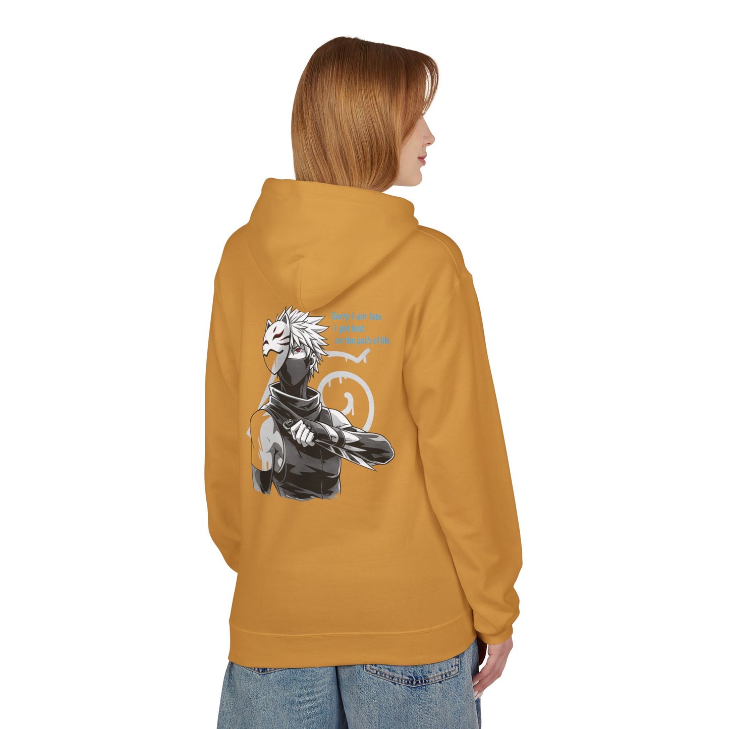 Anime Masked Shinobi Hoodie — 'Every sin tells part of the path' Graphic Pullover
