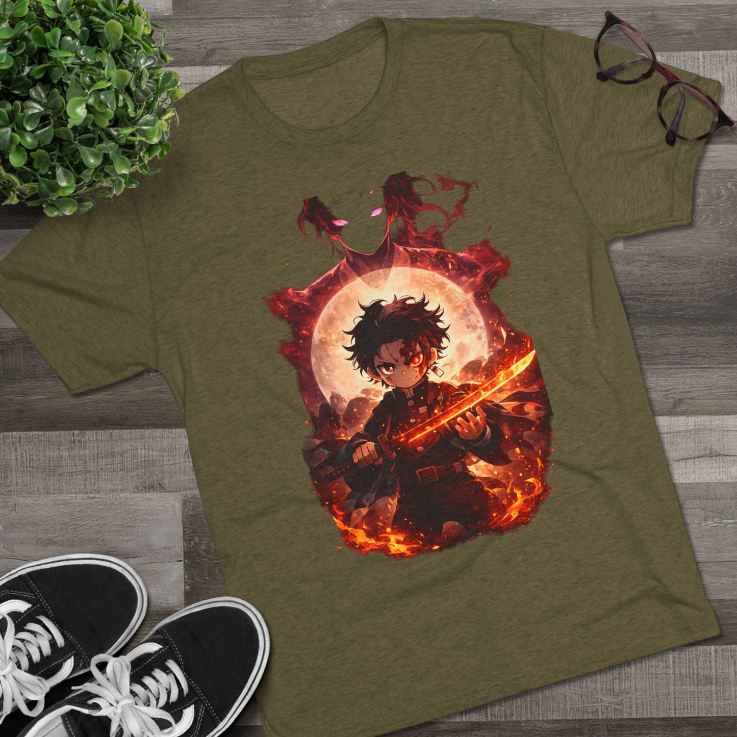 Anime Fire Sword Graphic Tee