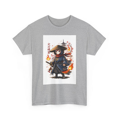 Fire Spirit Samurai T-Shirt — Cute Chibi Oni Warrior Tee