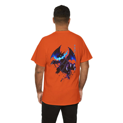 Dragon Graphic Tee — Blue Flame Kaiju Back Print T-Shirt