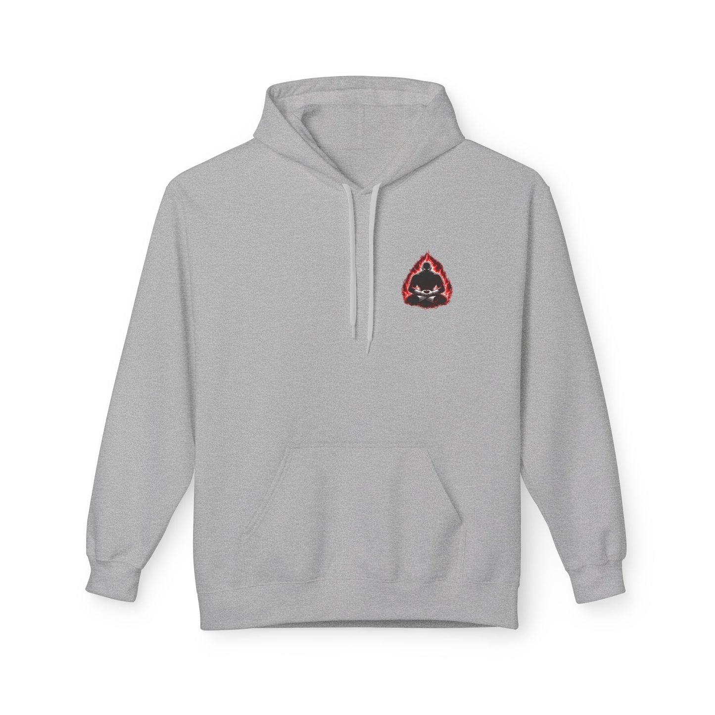 Anime Aura Warrior Hoodie | Fiery Mouth Front & Blue Energy Back