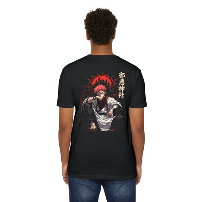 Anime Graphic T-Shirt — Red-Haired Warrior Back Print