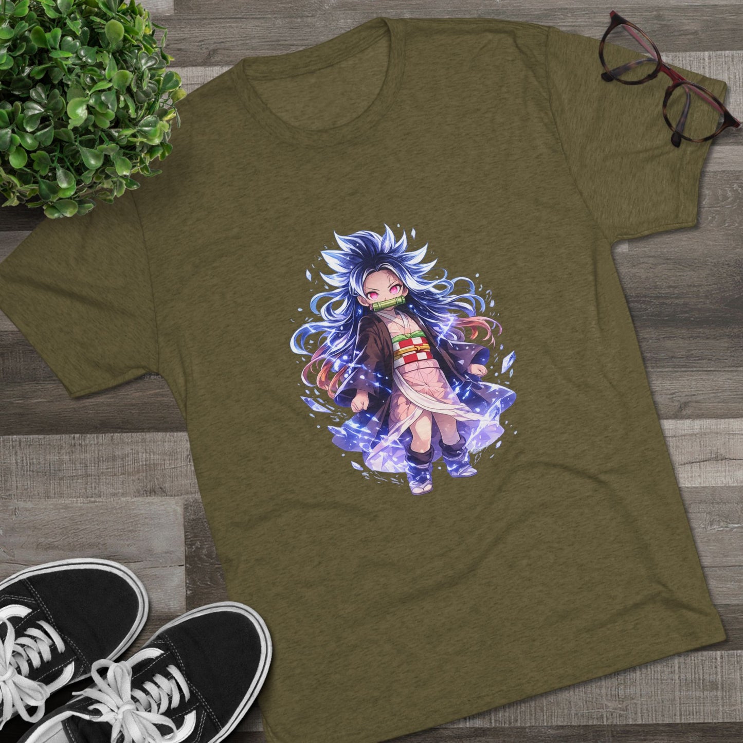 Anime Demon Girl T-Shirt — Cute Chibi Nezuko-Inspired Design