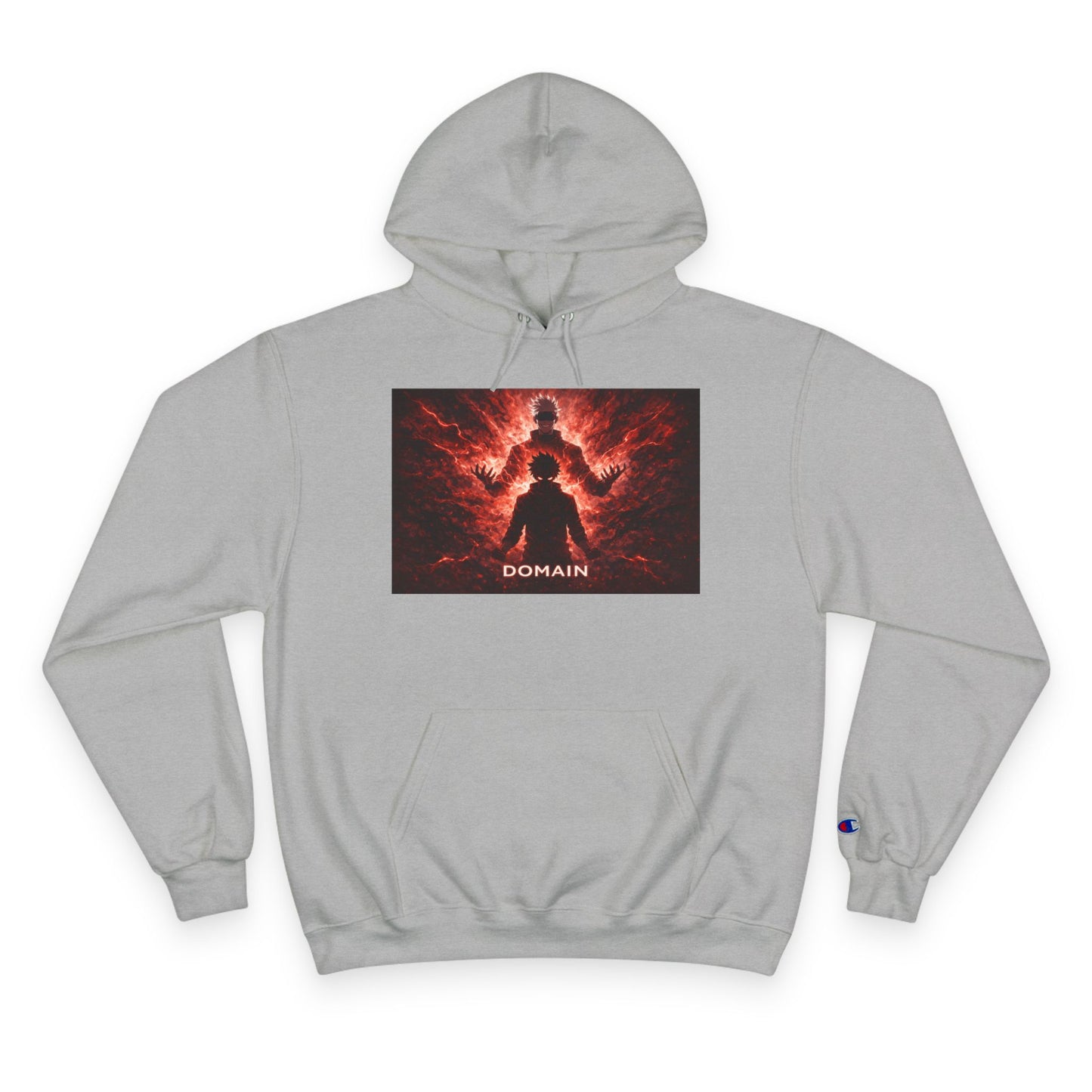 Domain Graphic Hoodie — Red Nebula Silhouette Champion Hoodie