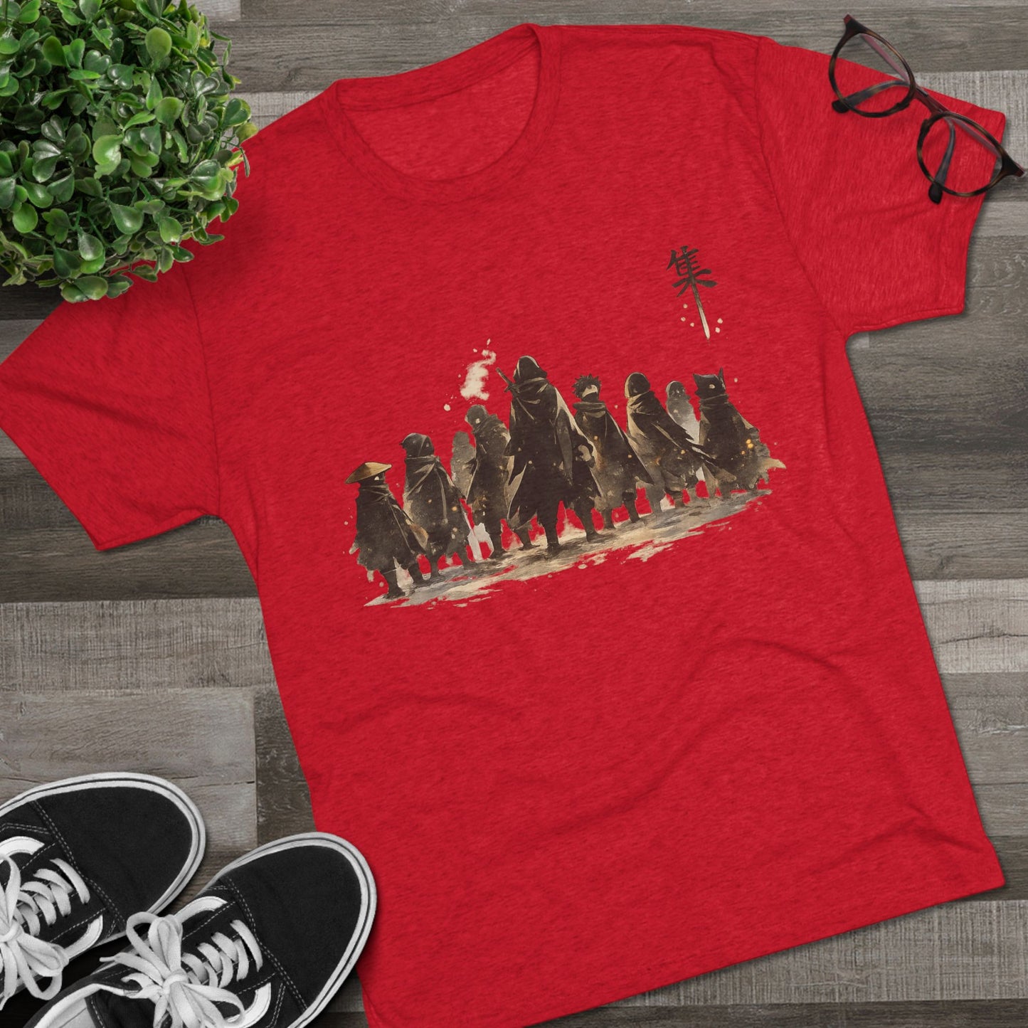 Samurai Squad Graphic Tee — Japanese Warrior Silhouette T-Shirt