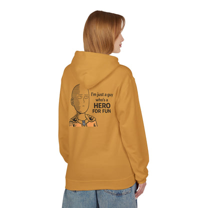 Hero Emblem Hoodie — Chibi Hero Mid-Punch Minimalist Anime Design