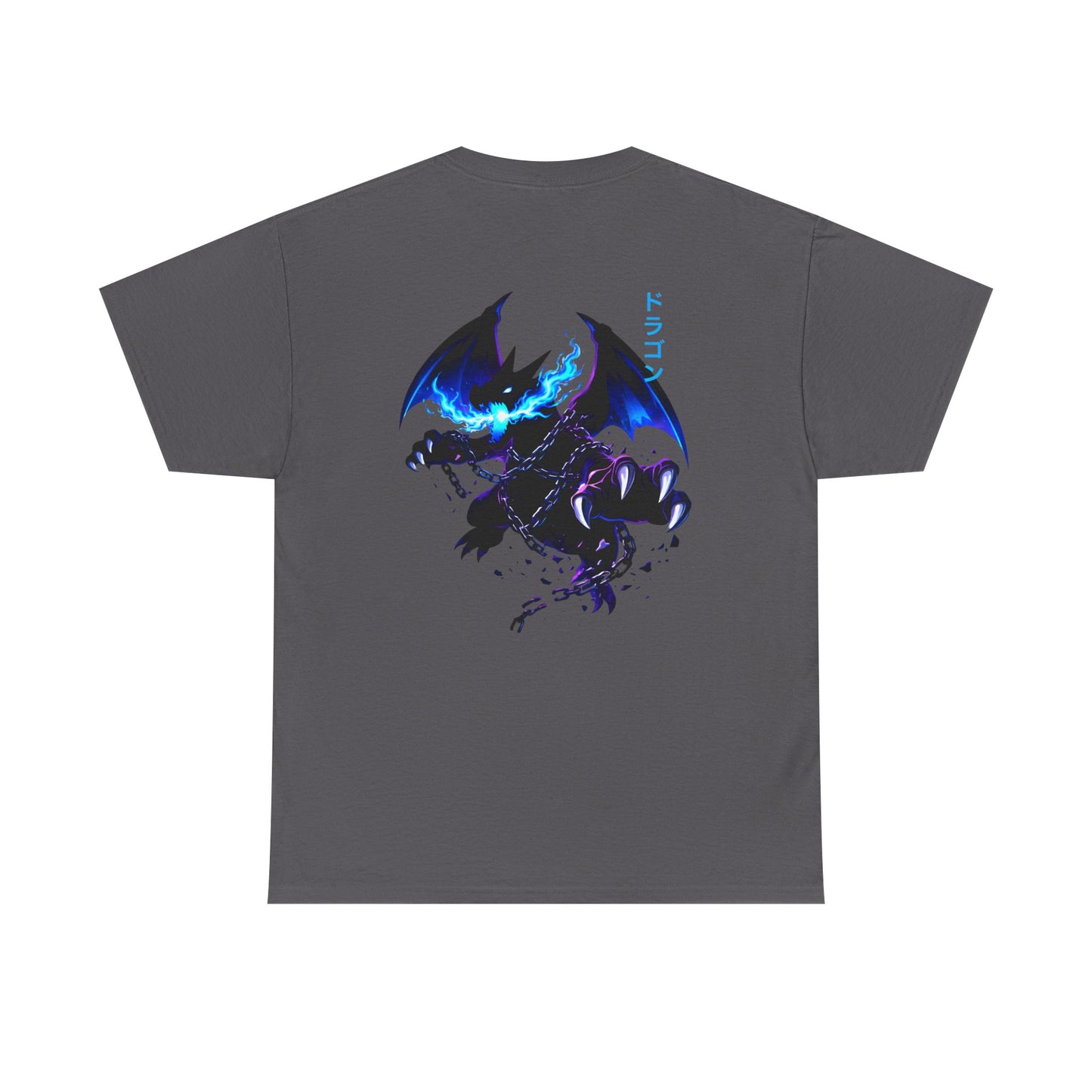 Dragon Graphic Tee — Blue Flame Kaiju Back Print T-Shirt