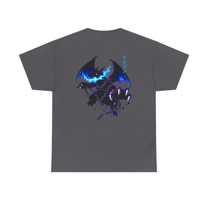 Dragon Graphic Tee — Blue Flame Kaiju Back Print T-Shirt
