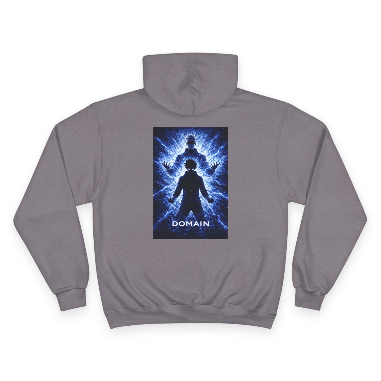 Domain blue silhouette lightning design Hoodie | back print