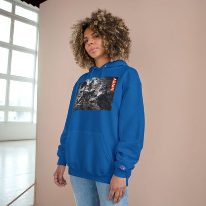 Again - Anime Inspired Champion Hoodie - Minimalist Manga Fighting Art - Unbothered Strength Design