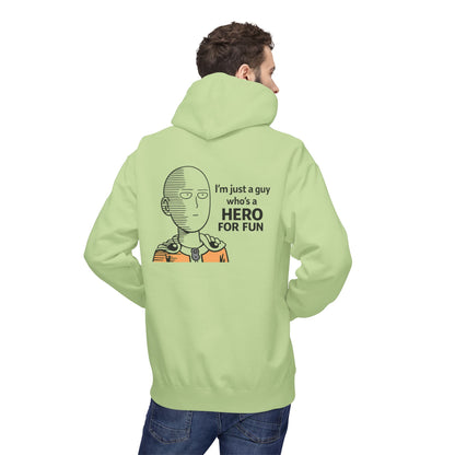 Hero Emblem Hoodie — Chibi Hero Mid-Punch Minimalist Anime Design