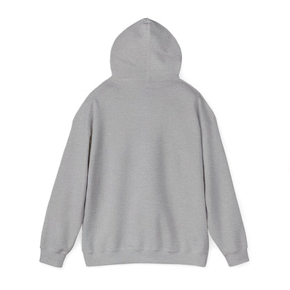 Control silhouette hoodie | person with glowing heart, angel wing brushstroke design