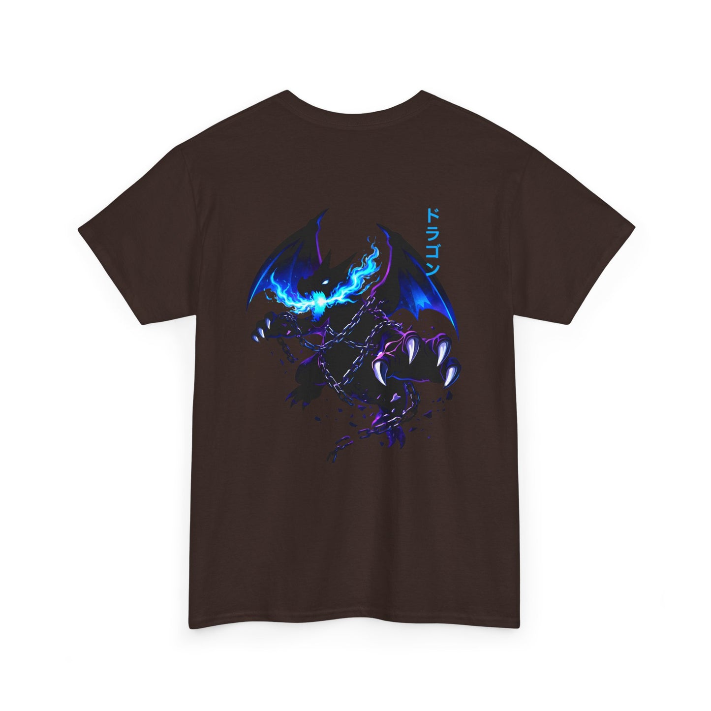 Dragon Graphic Tee — Blue Flame Kaiju Back Print T-Shirt