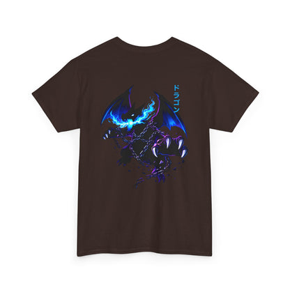 Dragon Graphic Tee — Blue Flame Kaiju Back Print T-Shirt