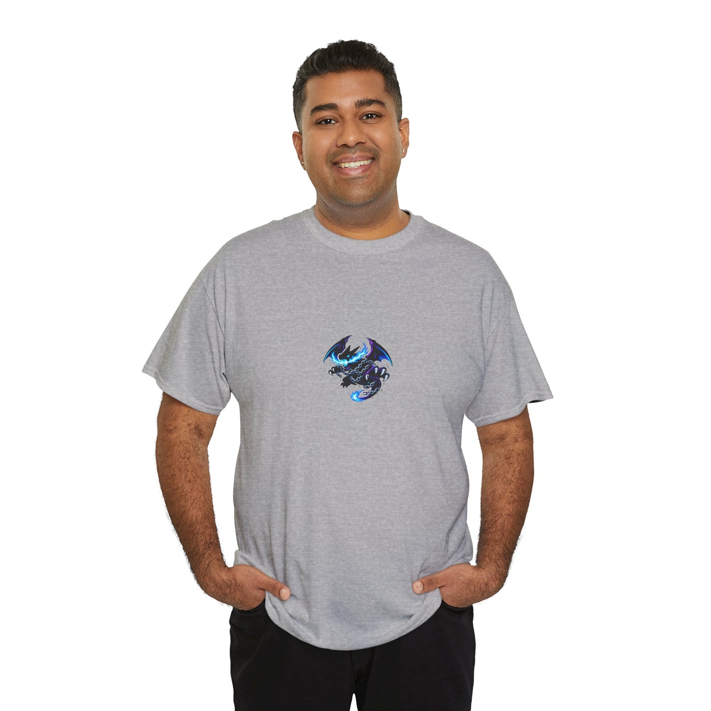 Dragon Graphic Tee — Blue Flame Kaiju Back Print T-Shirt