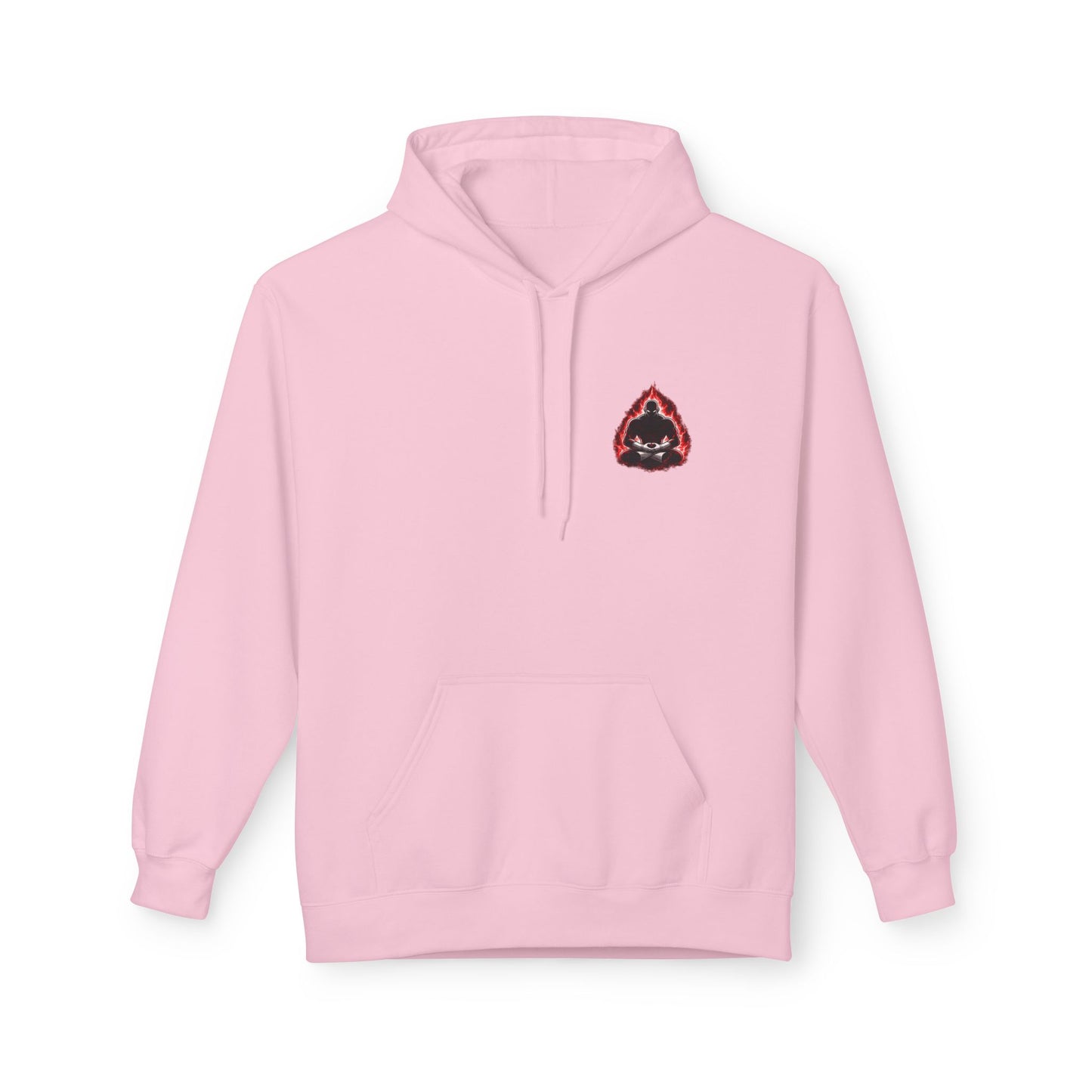 Anime Aura Warrior Hoodie | Fiery Mouth Front & Blue Energy Back
