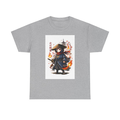 Fire Spirit Samurai T-Shirt — Cute Chibi Oni Warrior Tee