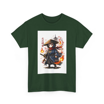Fire Spirit Samurai T-Shirt — Cute Chibi Oni Warrior Tee