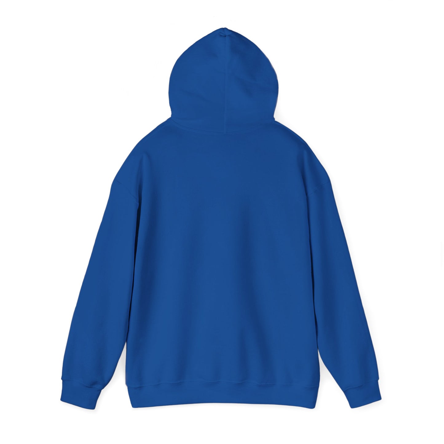 Control silhouette hoodie | person with glowing heart, angel wing brushstroke design