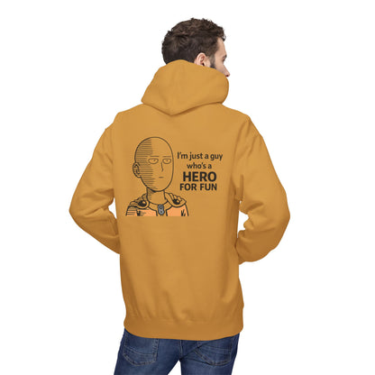 Hero Emblem Hoodie — Chibi Hero Mid-Punch Minimalist Anime Design