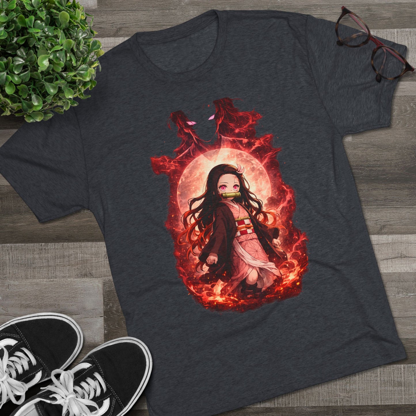 Nezuko Anime Demon Slayer Tee — Fiery Chibi Girl Graphic Shirt