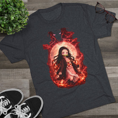 Nezuko Anime Demon Slayer Tee — Fiery Chibi Girl Graphic Shirt