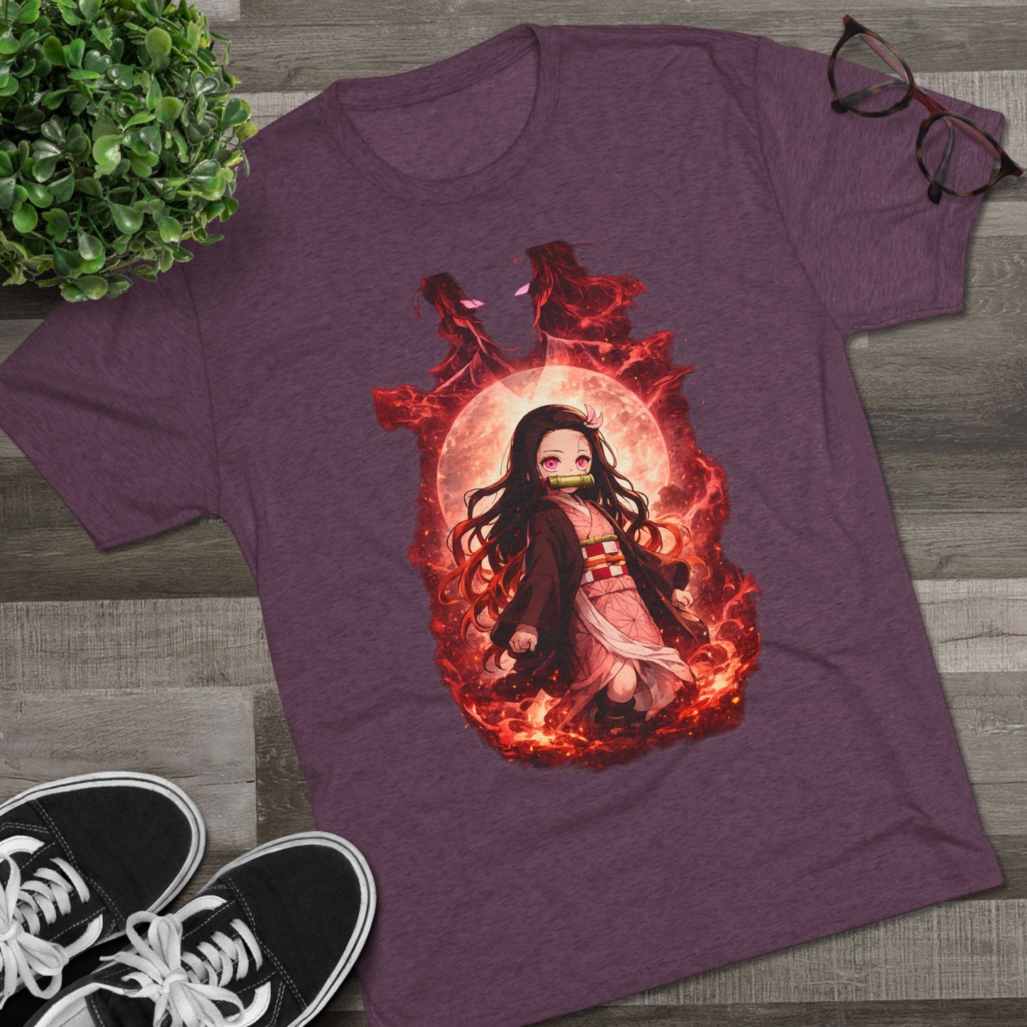 Nezuko Anime Demon Slayer Tee — Fiery Chibi Girl Graphic Shirt